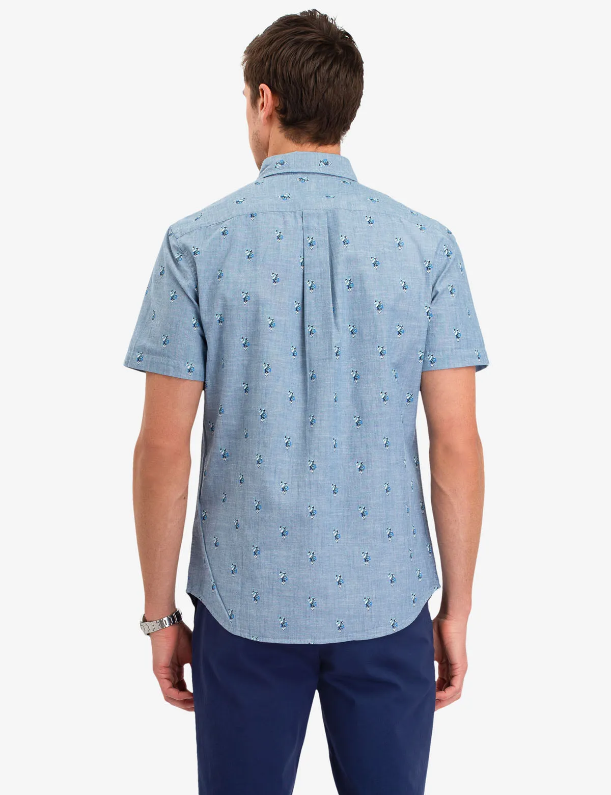 ALL OVER LOGO PRINT SHORT SLEEVE SHIRT