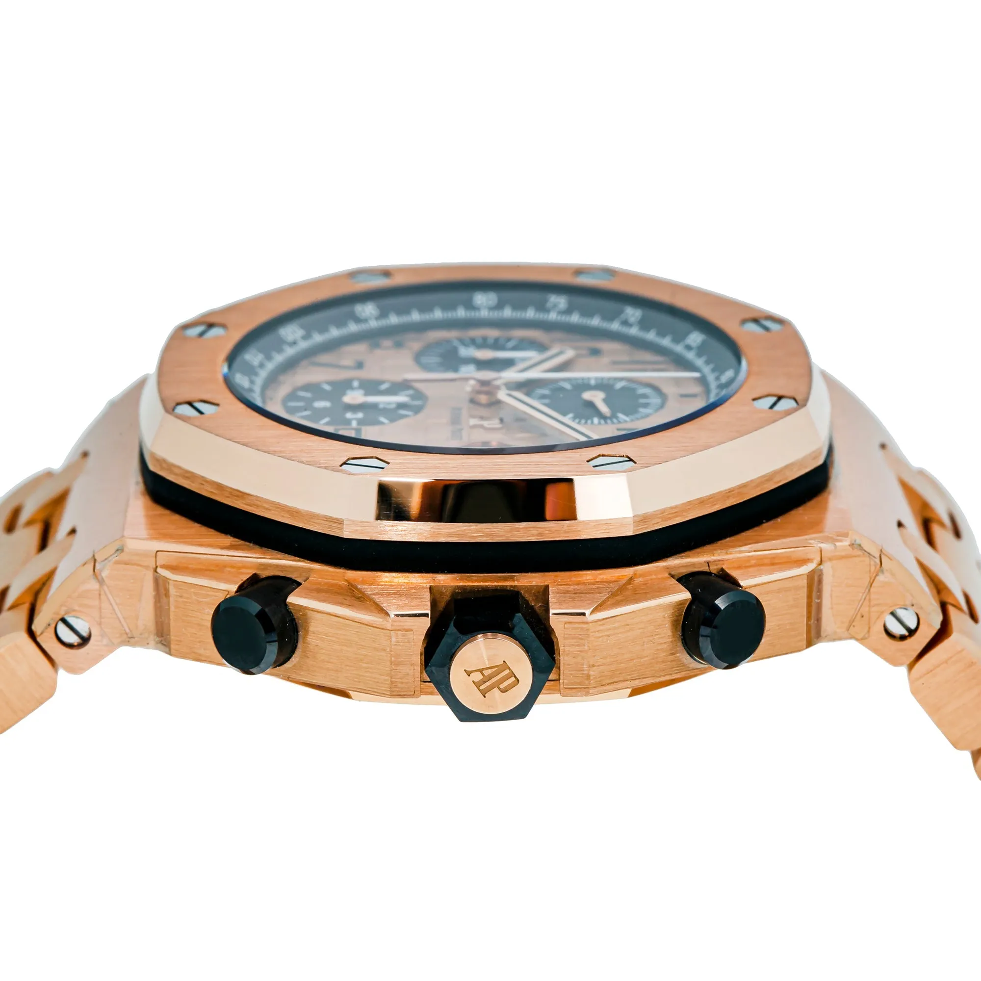 Audemars Piguet Royal Oak Offshore Selfwinding Chronograph / 18k Rose Gold/ Pink Toned Dial / Black Sub-Dials (Ref#26470OR.OO.1000OR.01)