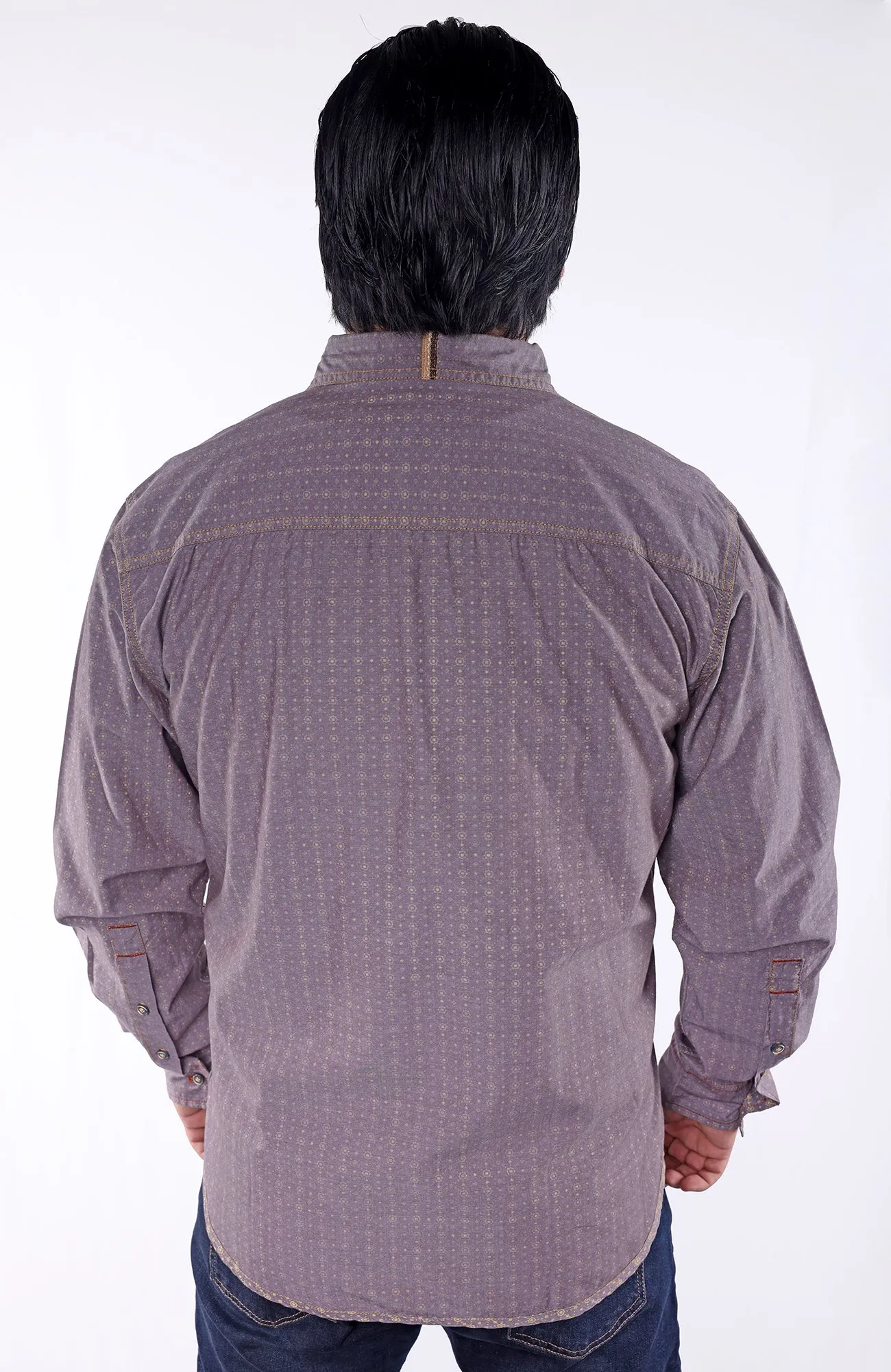 AVERY | 100% Cotton Poplin - Geometric Print - Long Sleeve Shirt