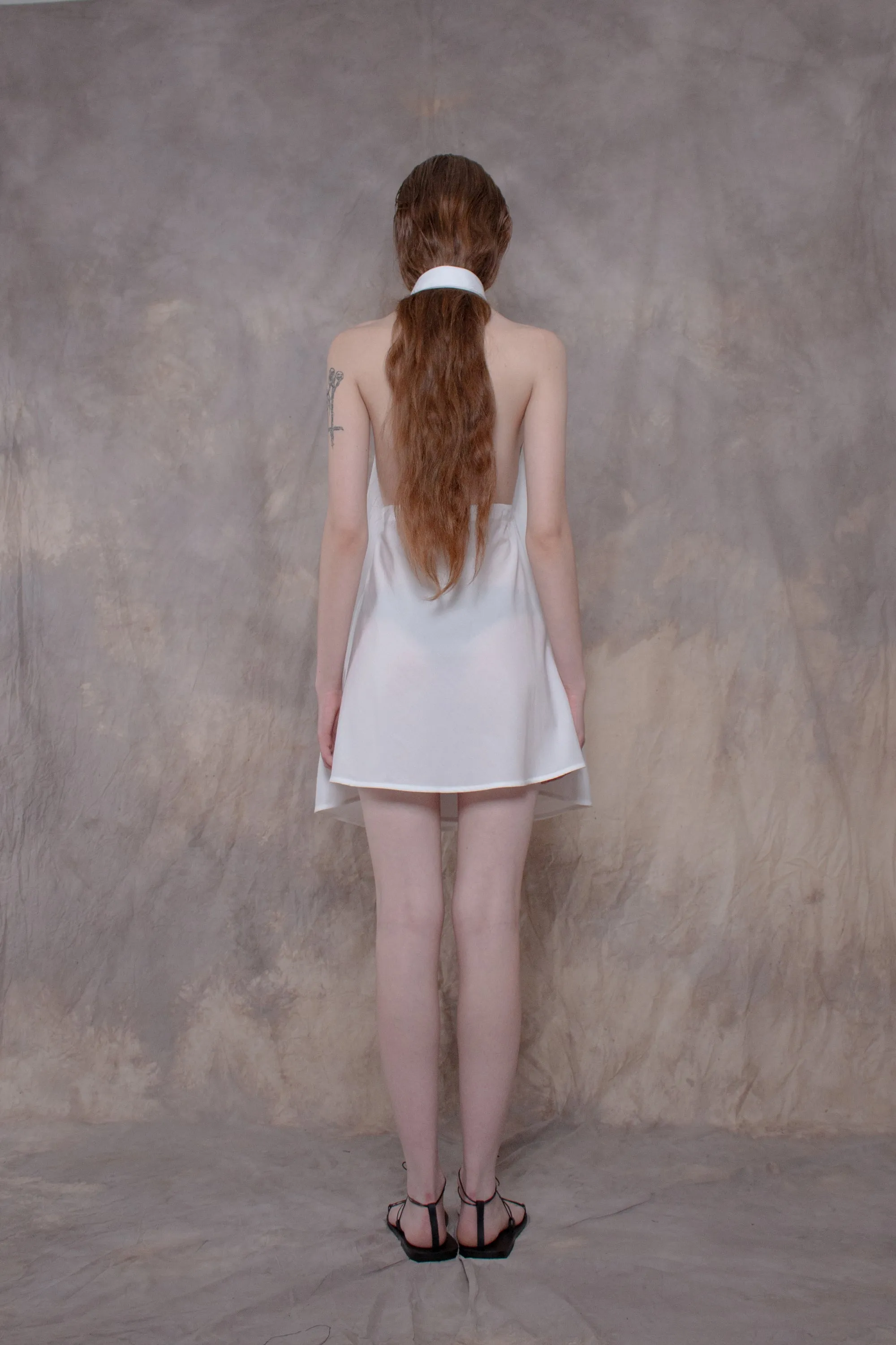 Backless White Cotton Shirt