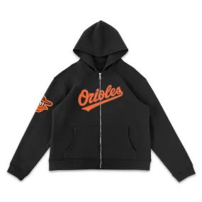 Baltimore Orioles Black Full-Zip Hoodie