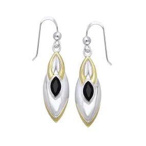 Black Magic Black Spinel Silver & Gold Earrings MER386