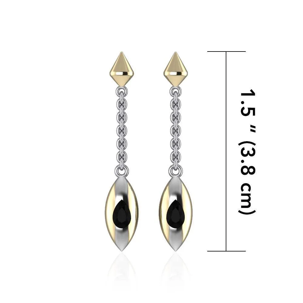 Black Magic Silver & Gold Earrings MER405