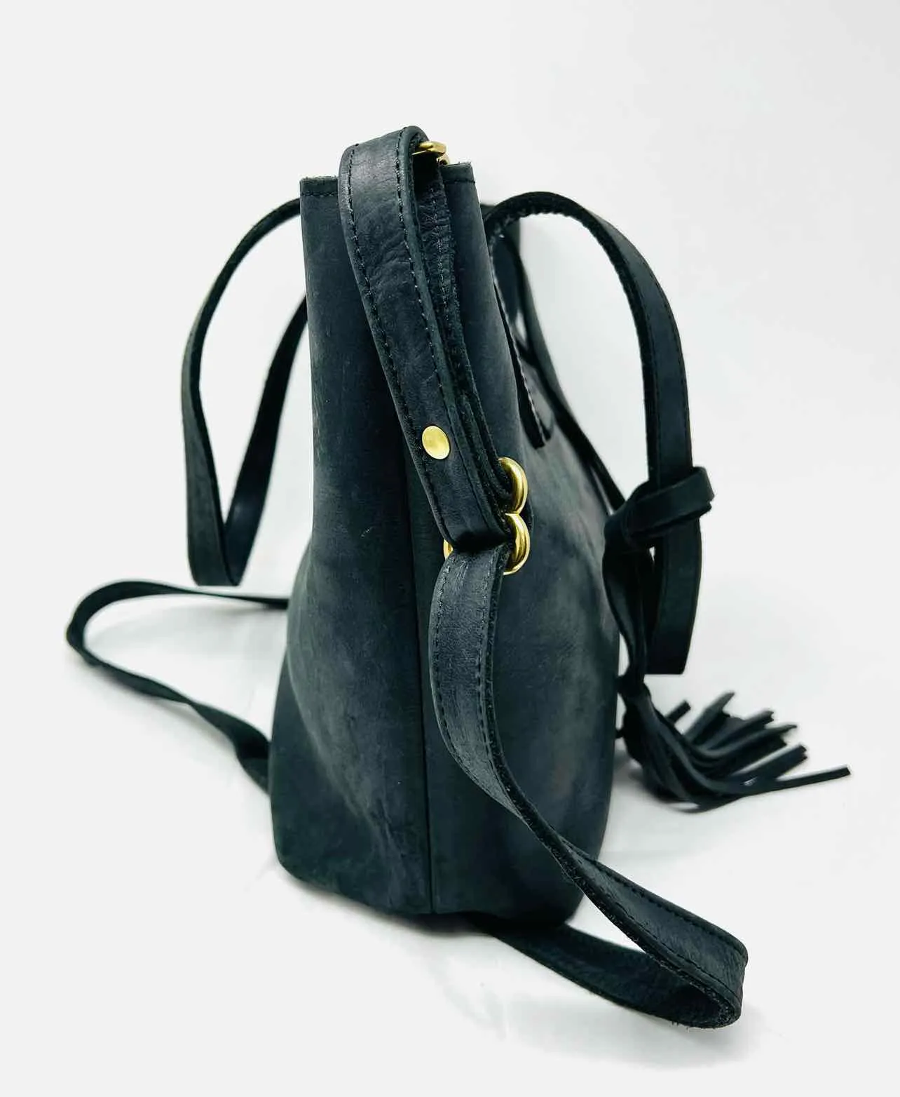 Black Tassel Leather Purses Satchel