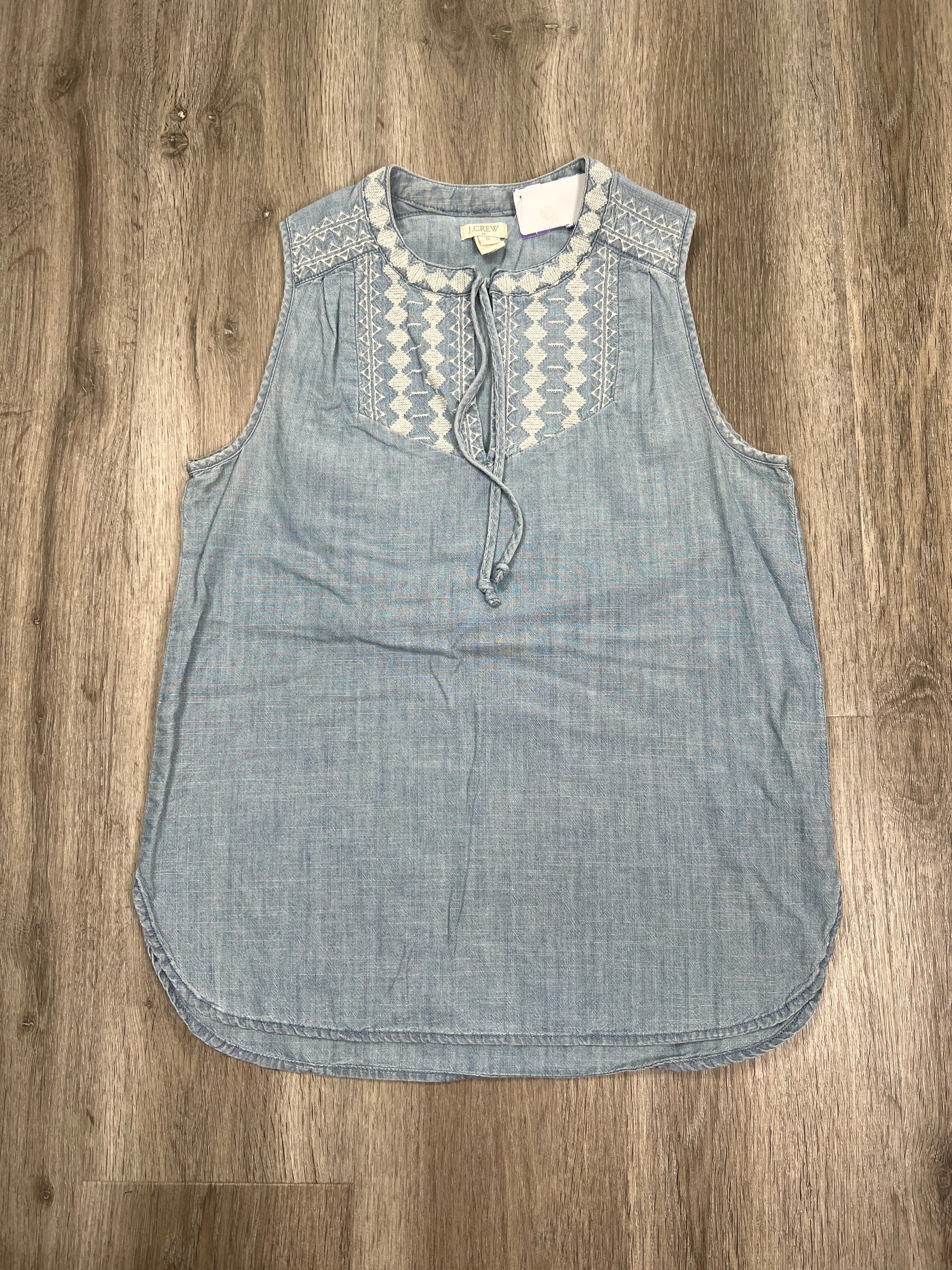 Blue Denim Blouse Sleeveless J. Crew, Size Xs