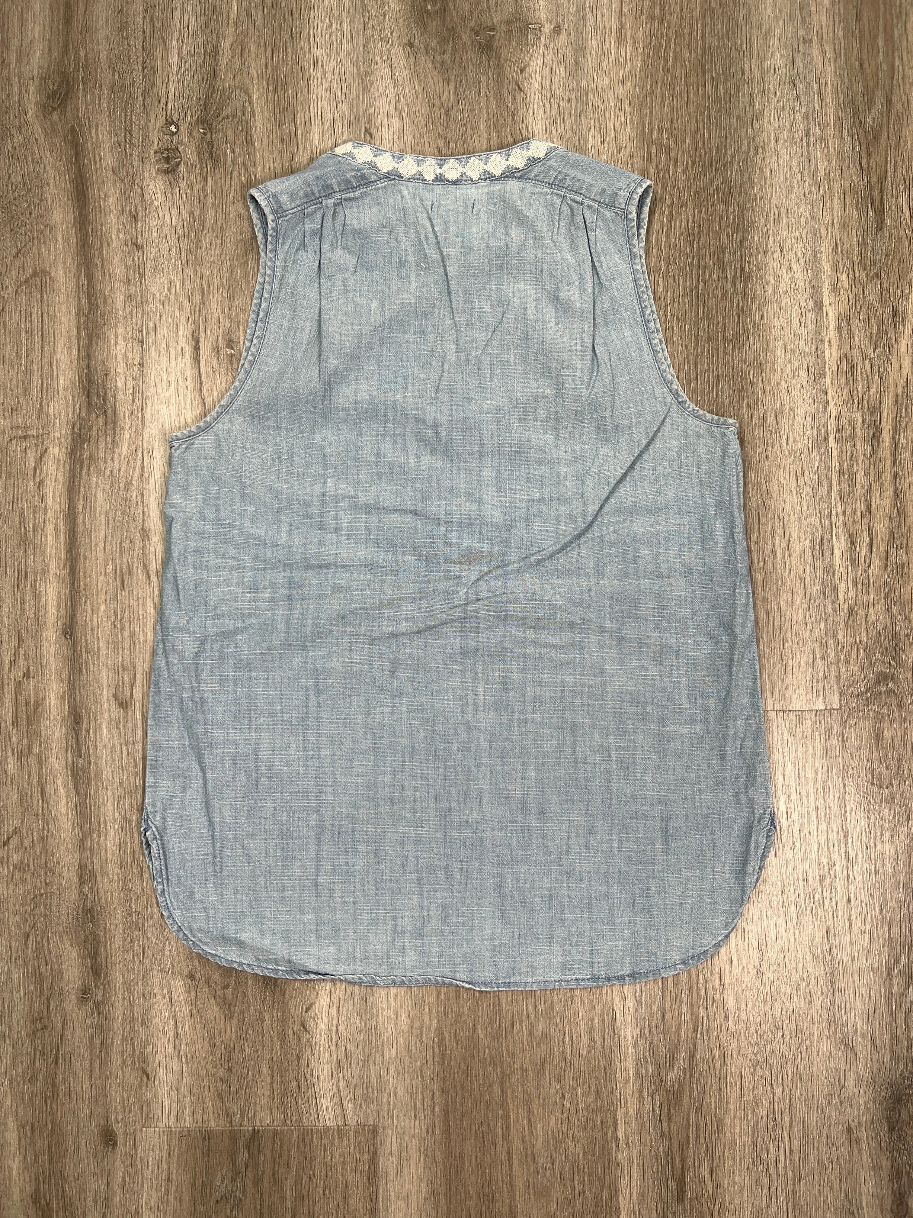 Blue Denim Blouse Sleeveless J. Crew, Size Xs