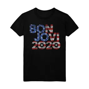 Bon Jovi 2020 Stars & Stripes Black T-Shirt