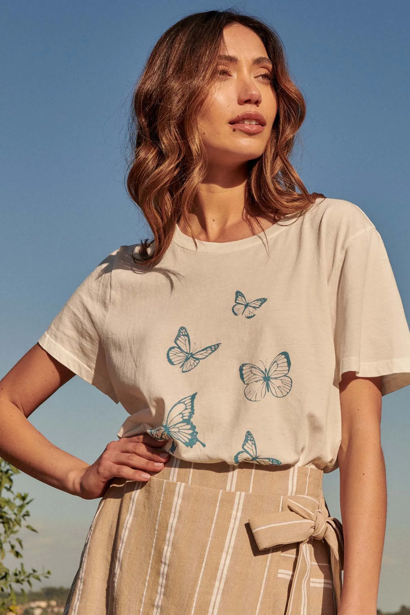 Butterfly Flight Vintage-Print Graphic Tee