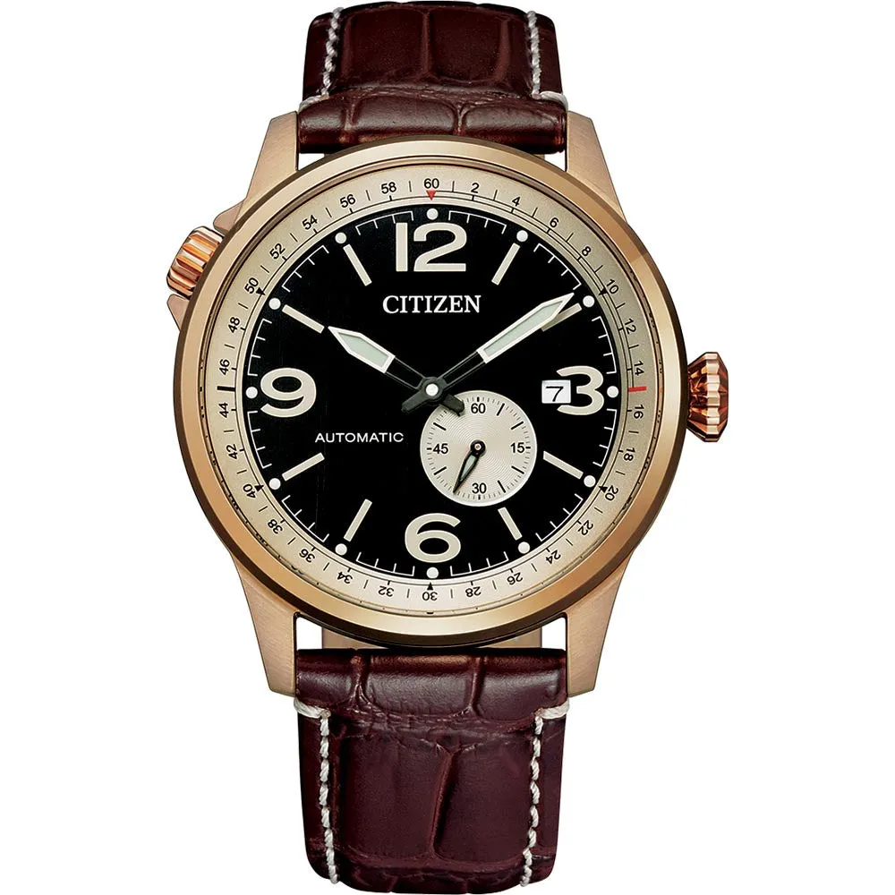 Citizen NJ0143-19E Automatic Brown Leather Mens Watch