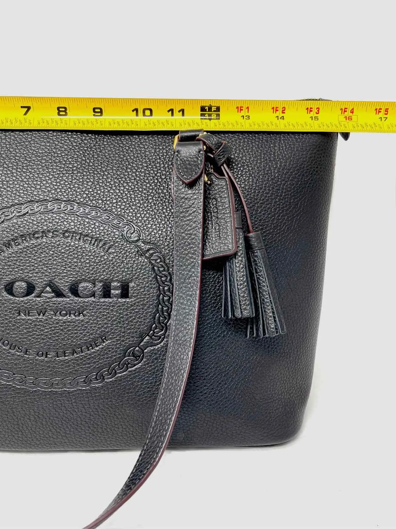 Coach Black Pebbled Leather Designer Tote