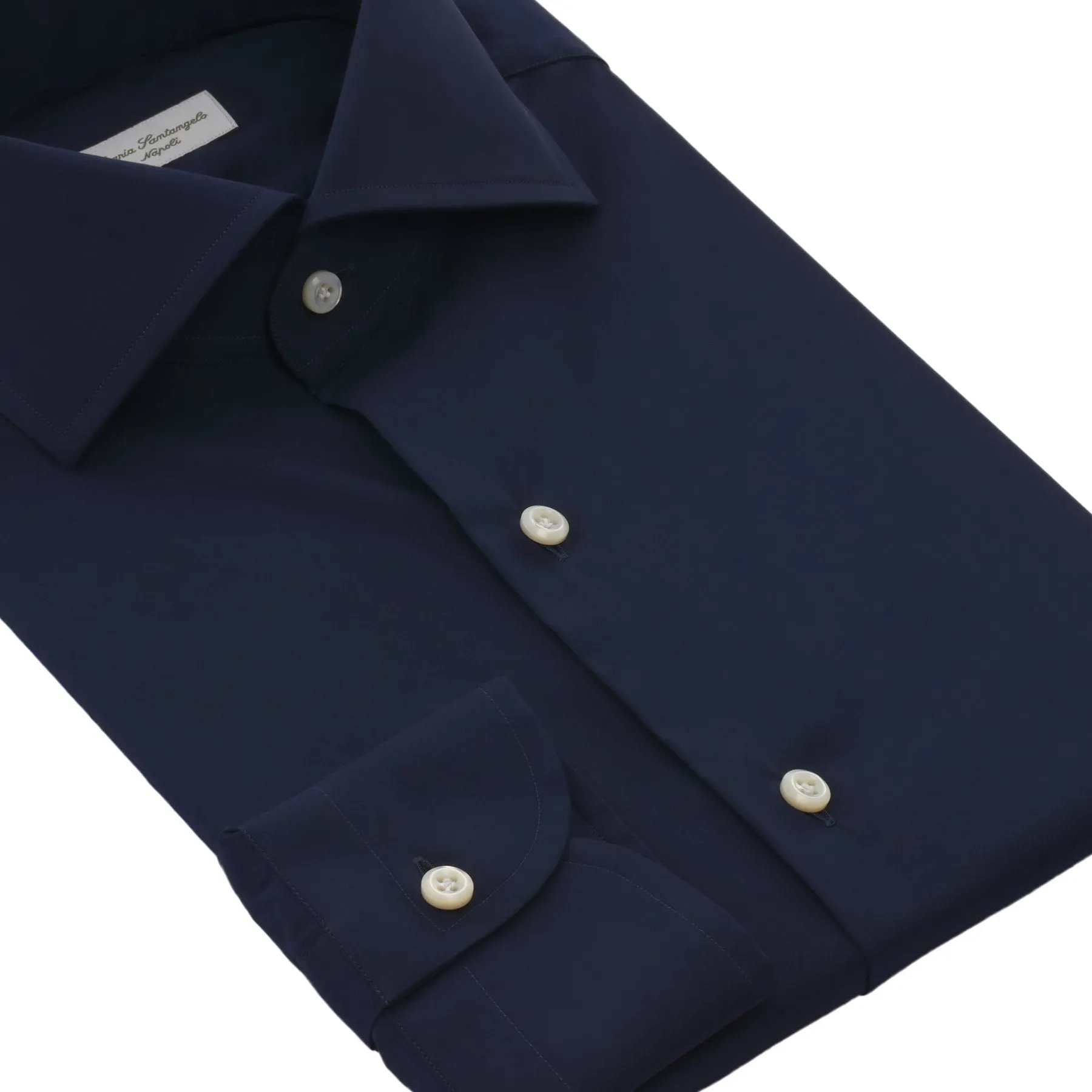 Cotton-Blend Shirt in Navy Blue