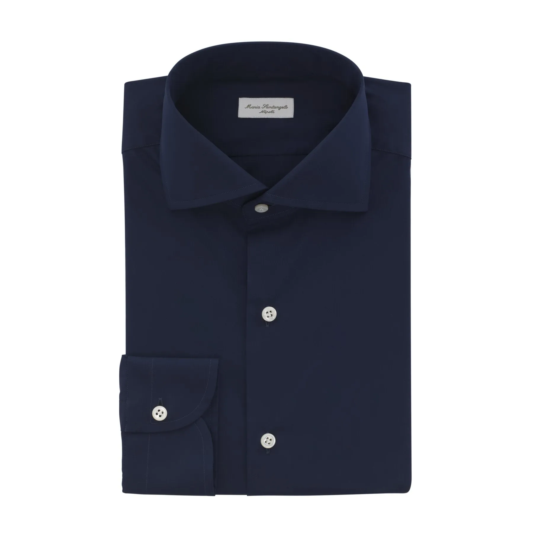 Cotton-Blend Shirt in Navy Blue