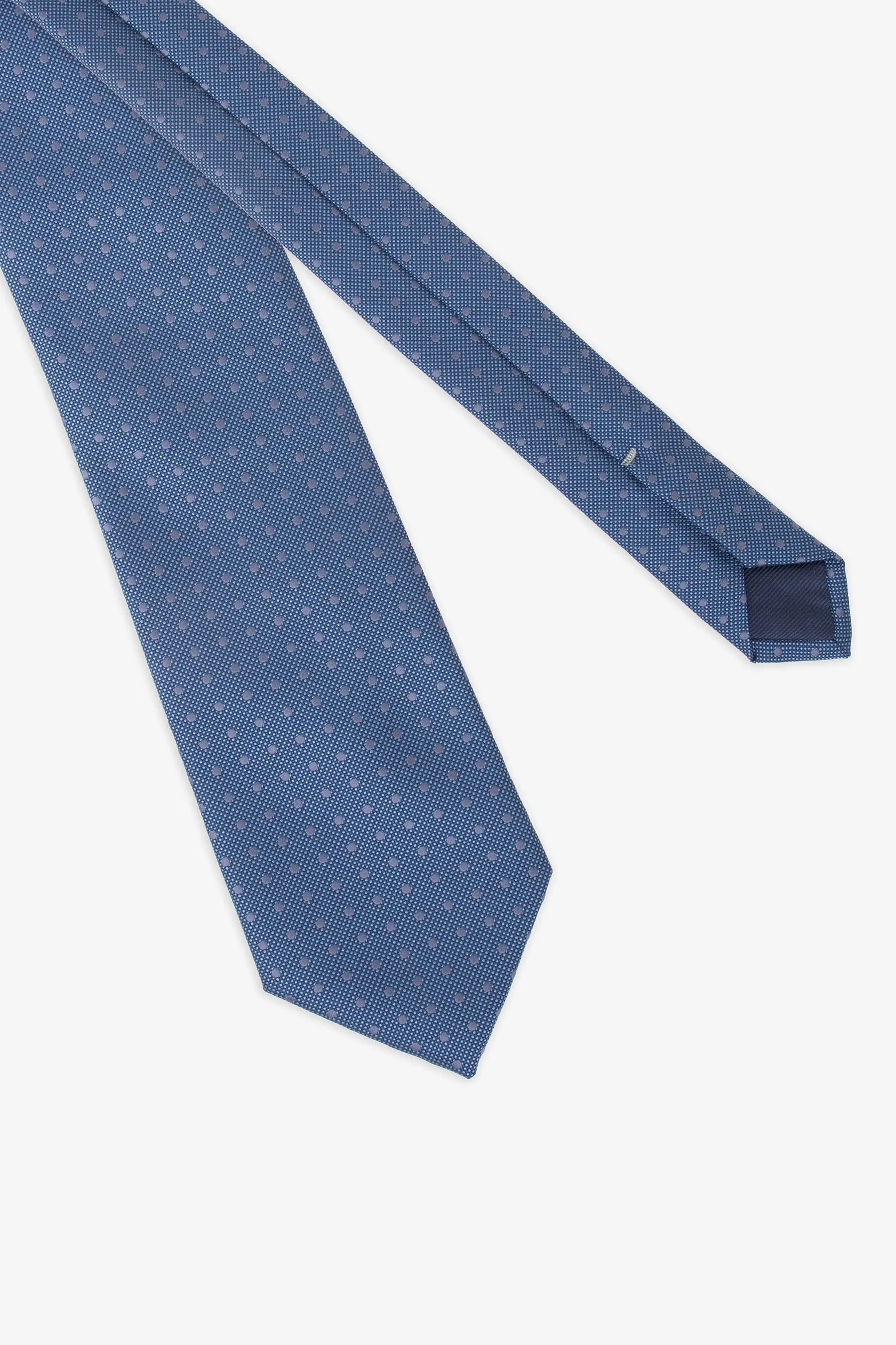 Cravatta jacquard micro pois blu