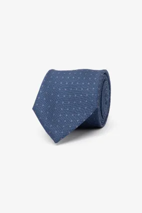 Cravatta jacquard micro pois blu