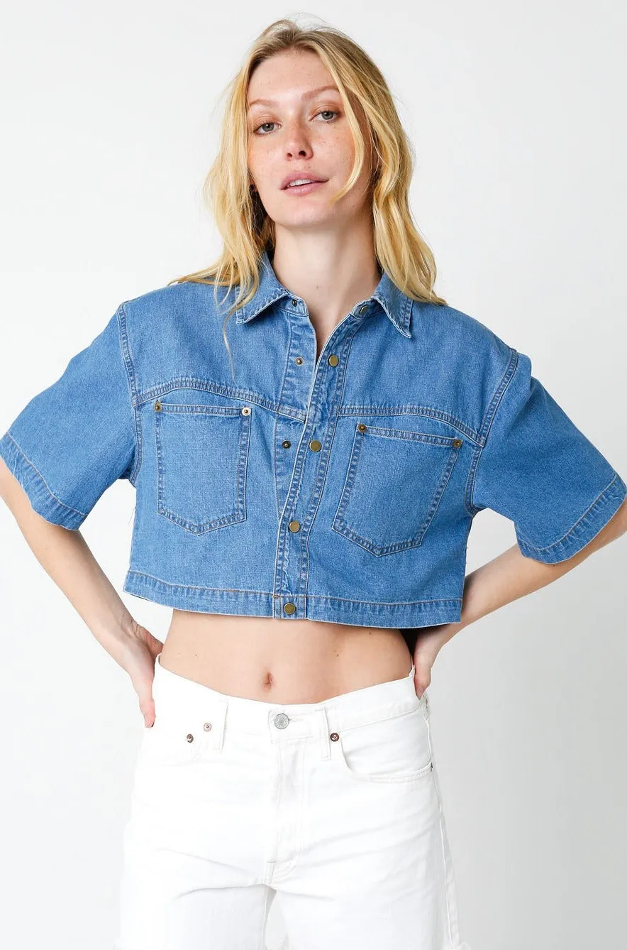 DENIM CROPPED SHIRT