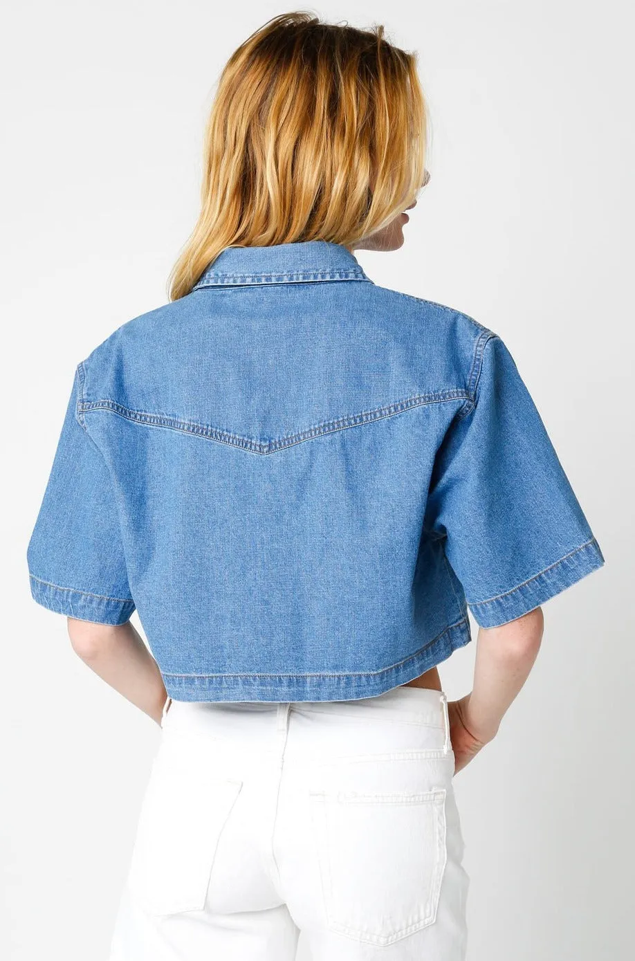 DENIM CROPPED SHIRT