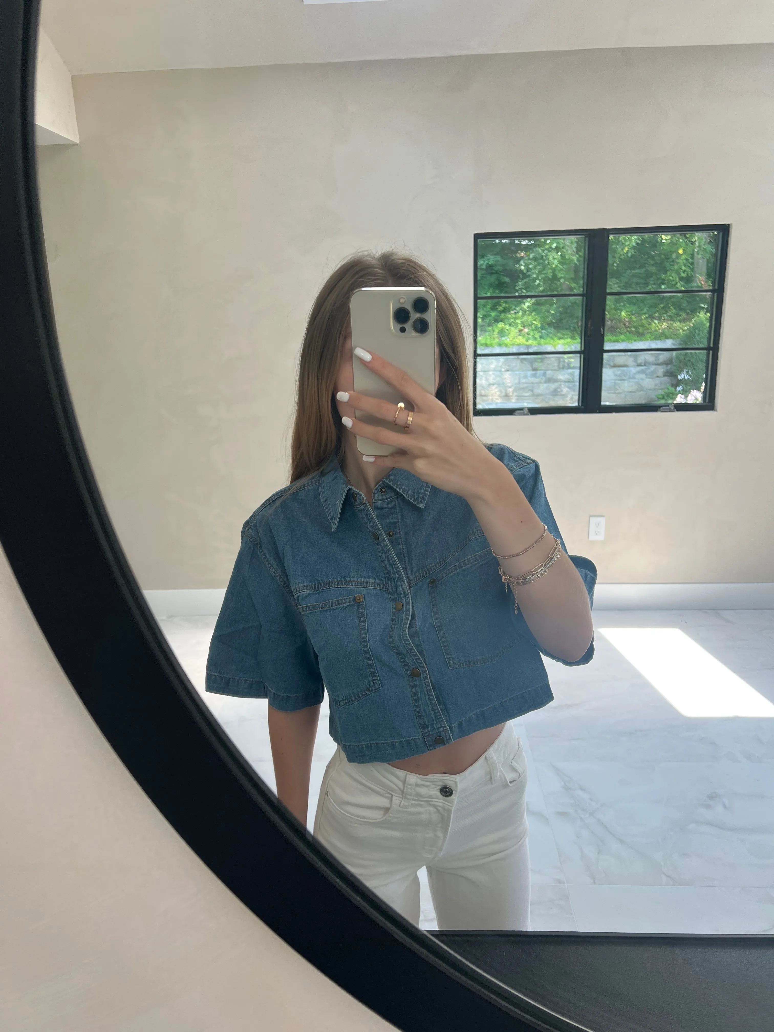 DENIM CROPPED SHIRT