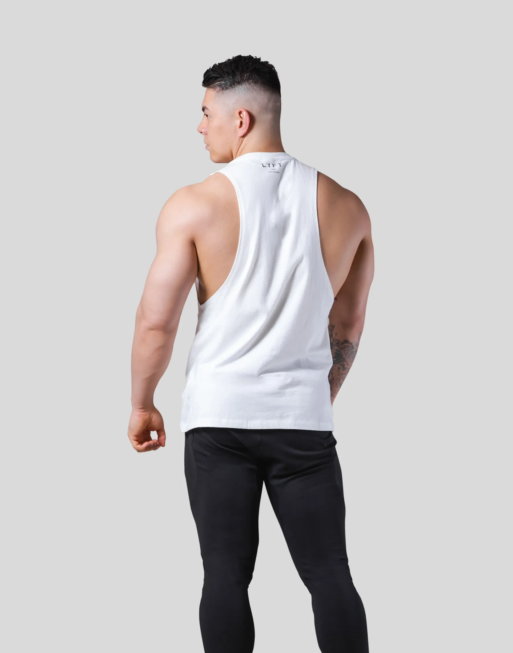 Digital Dumbbell Drop Tanktop - White