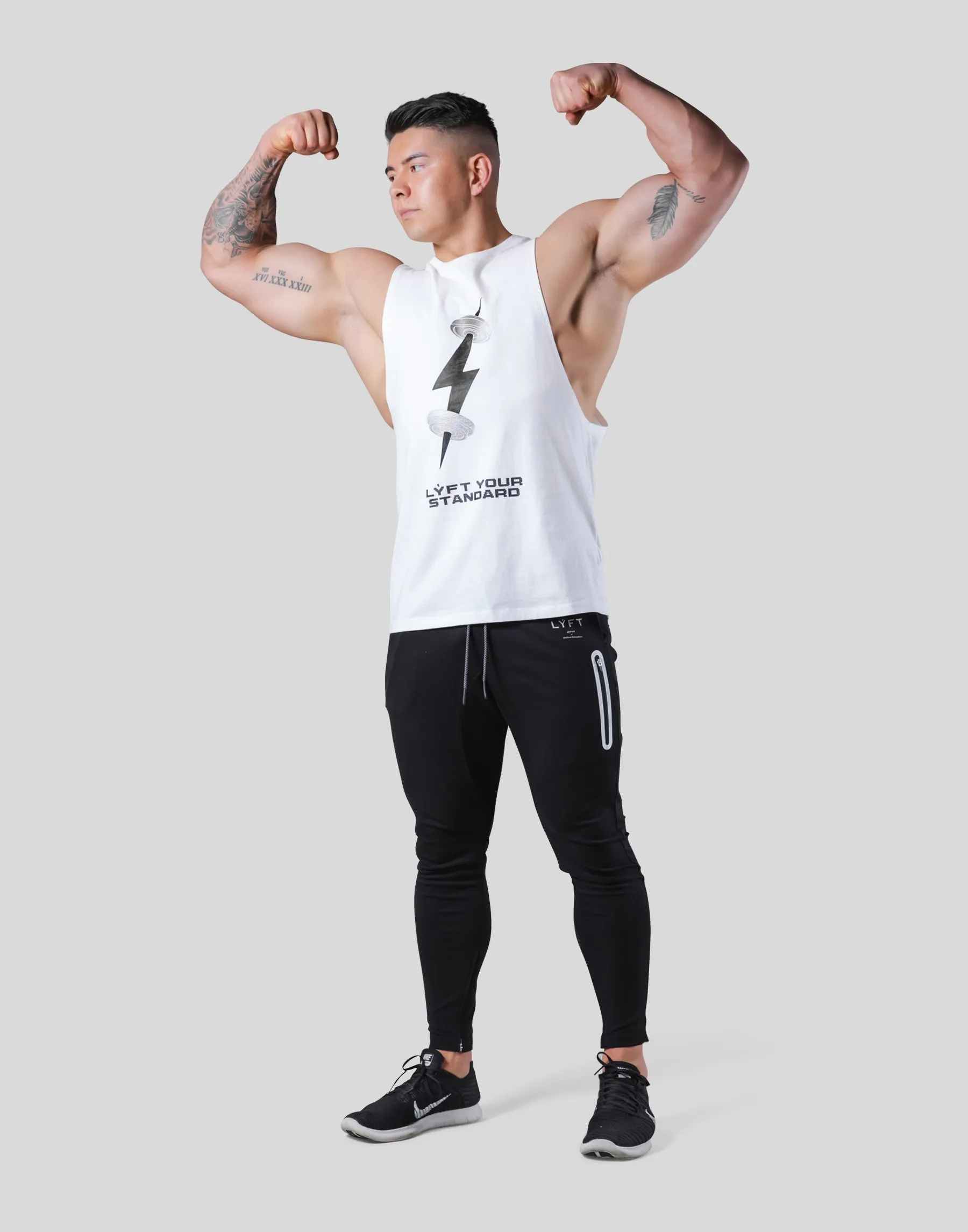 Digital Dumbbell Drop Tanktop - White