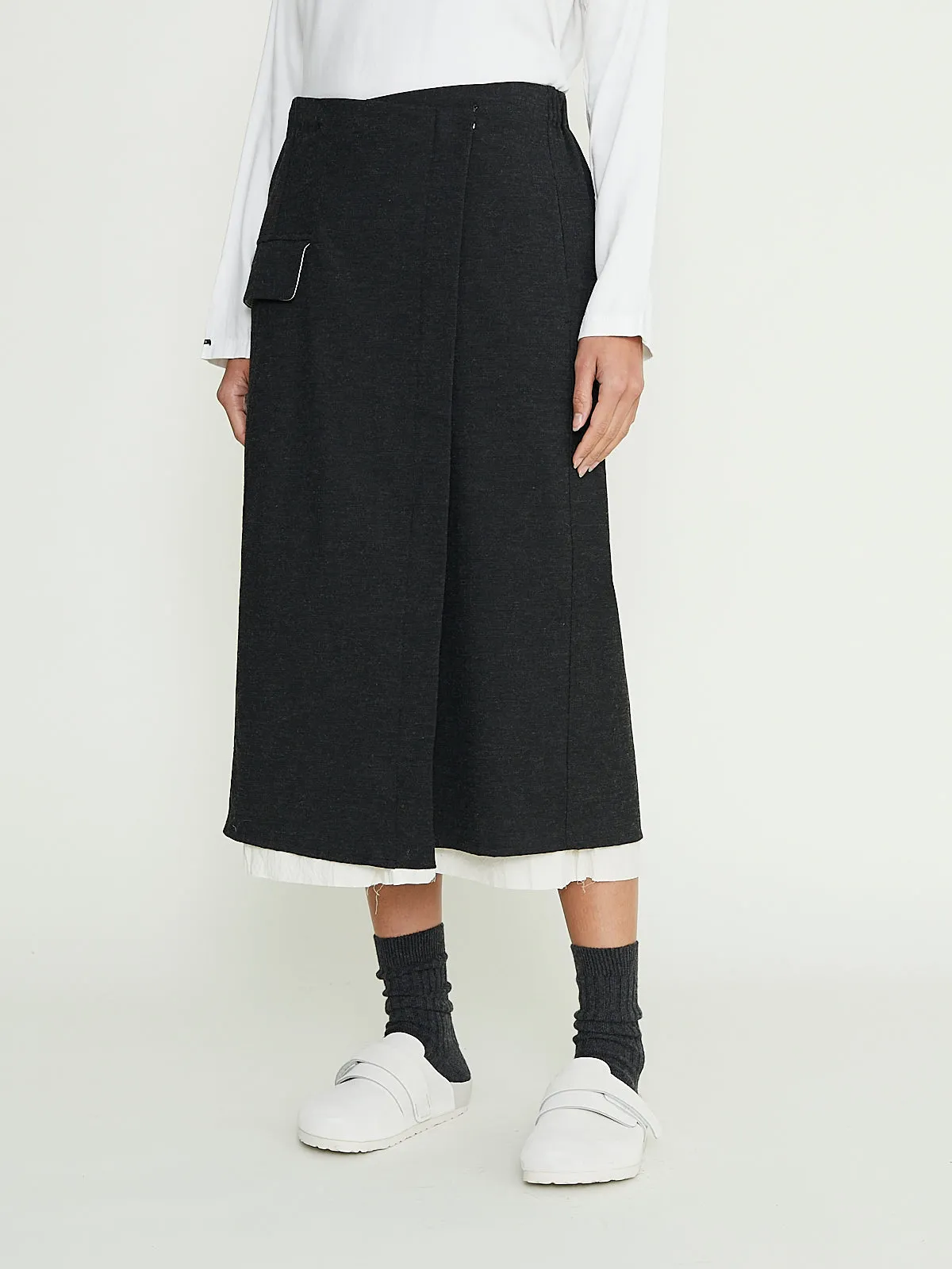 Double Wrap Skirt STW in Slate