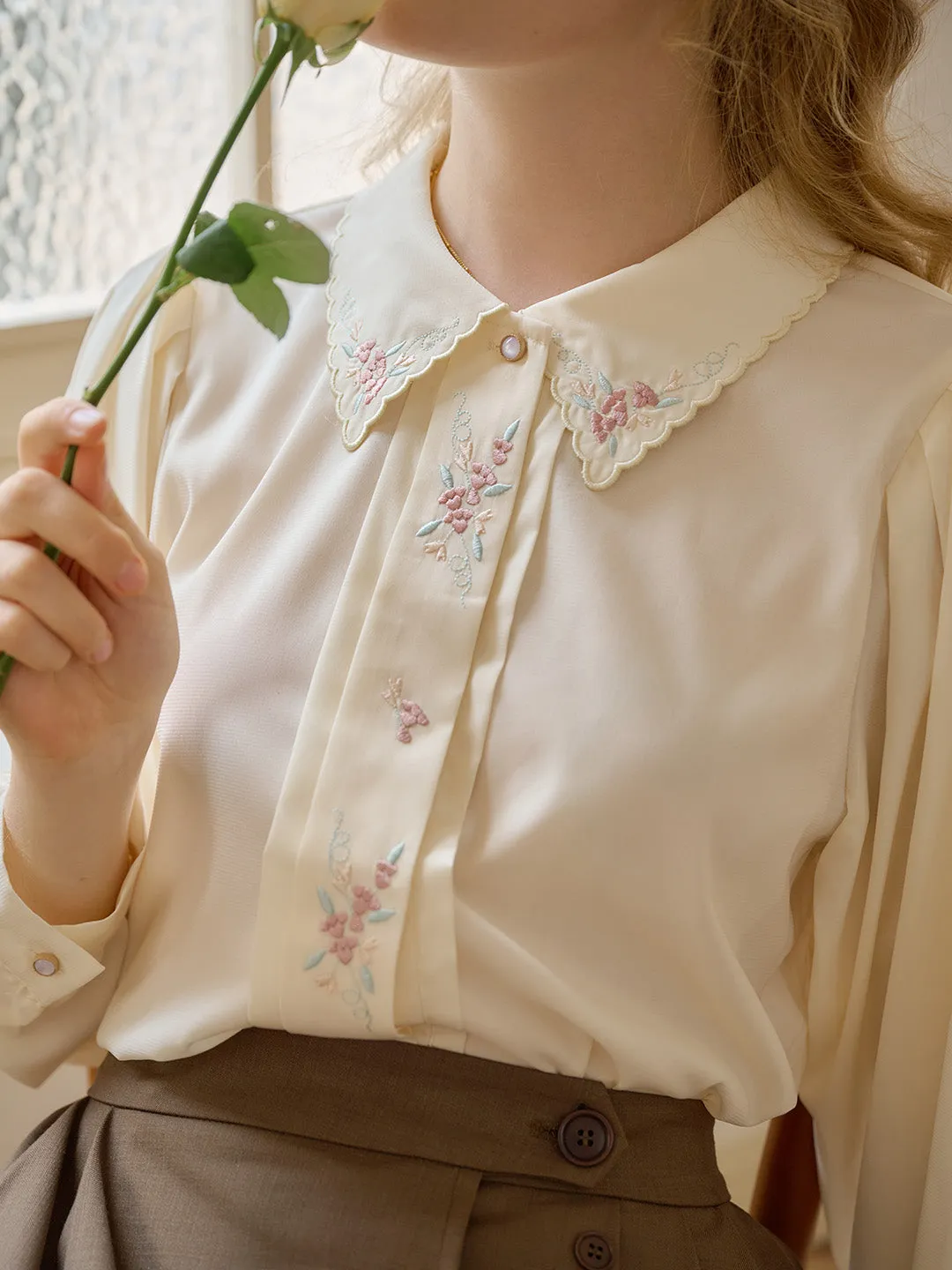 【Final Sale】Lexi Vintage Embroidered Blouse