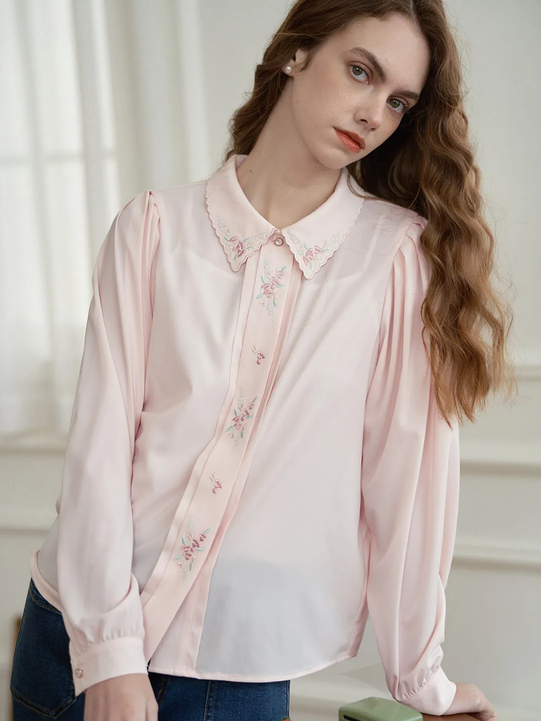 【Final Sale】Lexi Vintage Embroidered Blouse