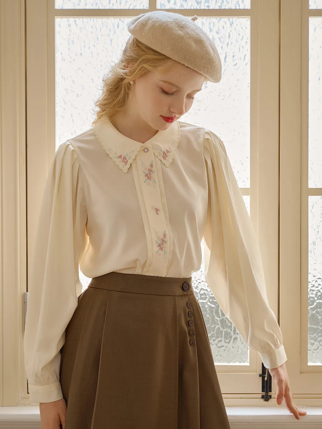 【Final Sale】Lexi Vintage Embroidered Blouse