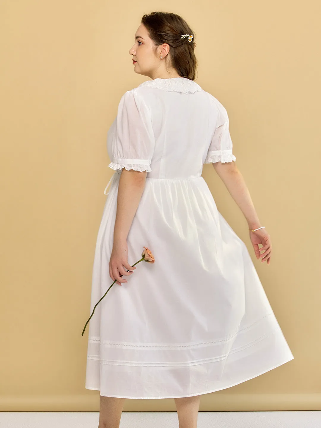 【Final Sale】Plus Size Daniella Vintage Embroidered V-Neck Dress