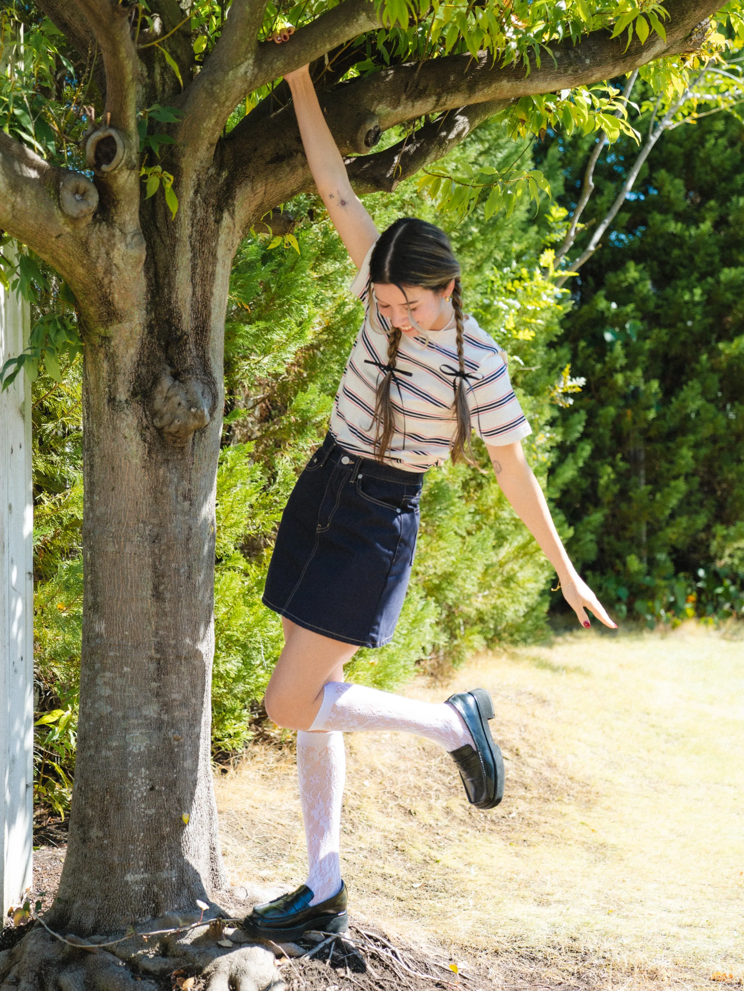 French Girly Denim Mini Skirt