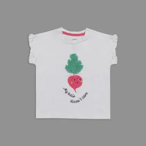 FT - Kids 'White' Printed Cotton T-Shirt FT177