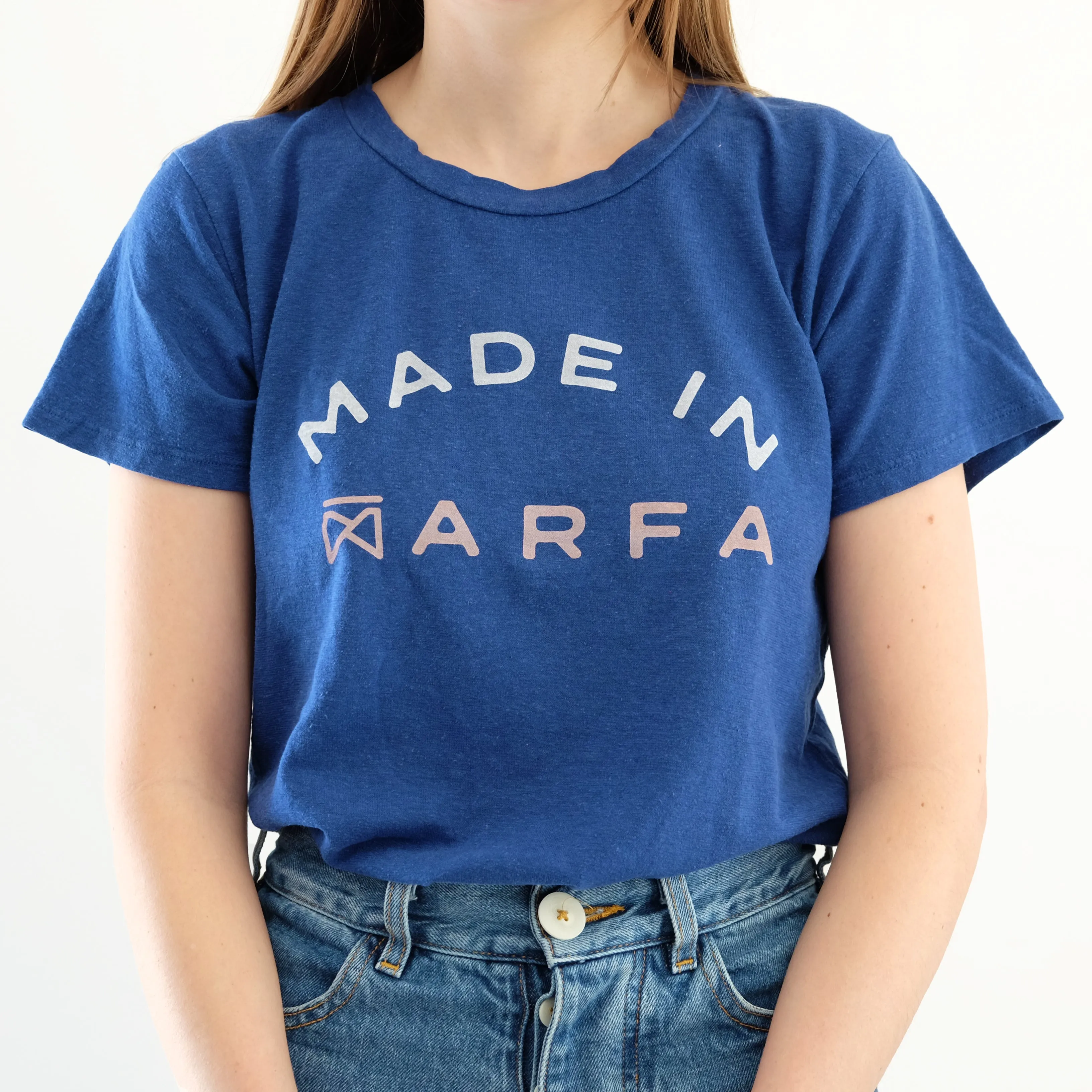 Garza Marfa Jungmaven Made in Marfa Rose   Cobalt Tee