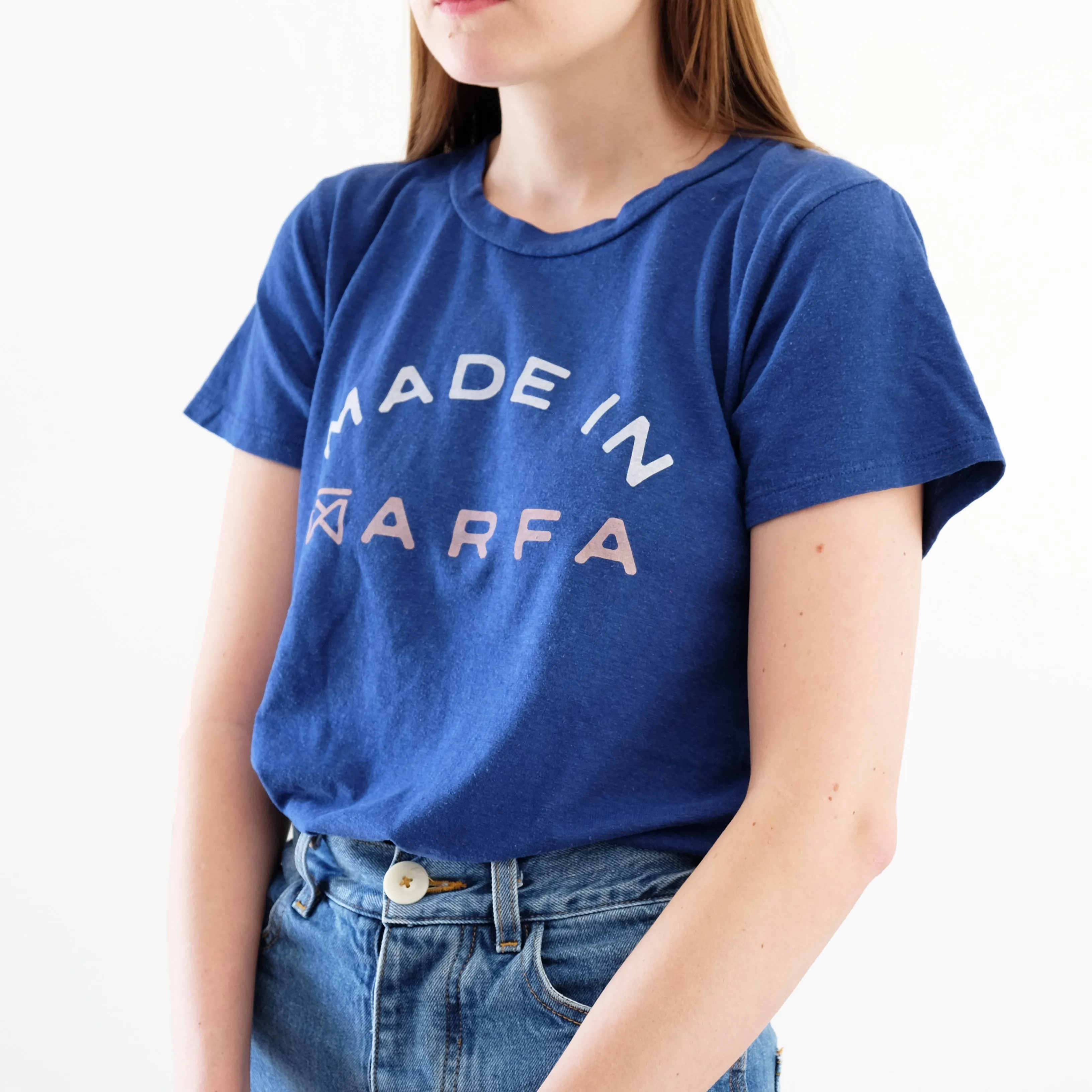 Garza Marfa Jungmaven Made in Marfa Rose   Cobalt Tee