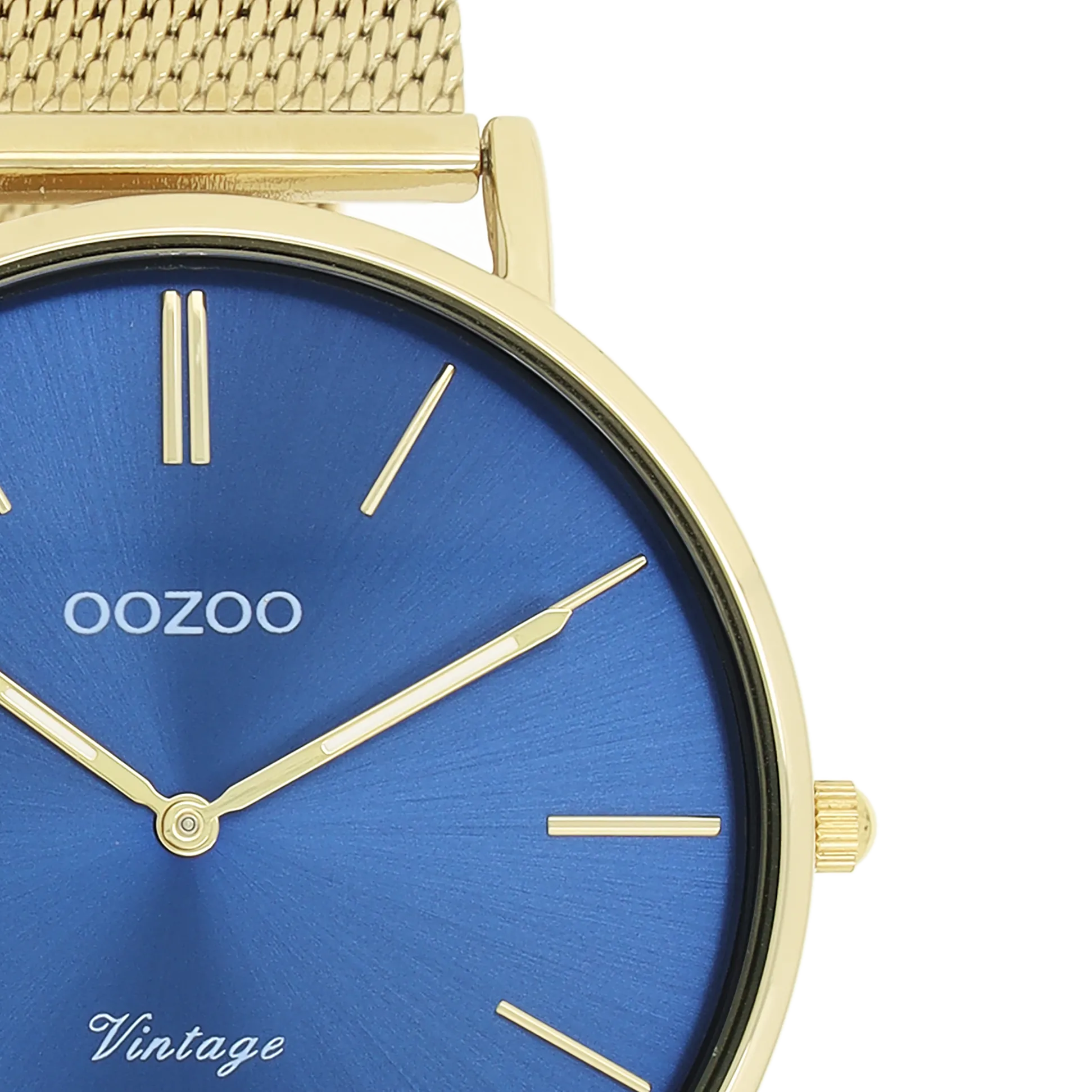 Gold coloured OOZOO watch with gold coloured metal mesh bracelet - C20290