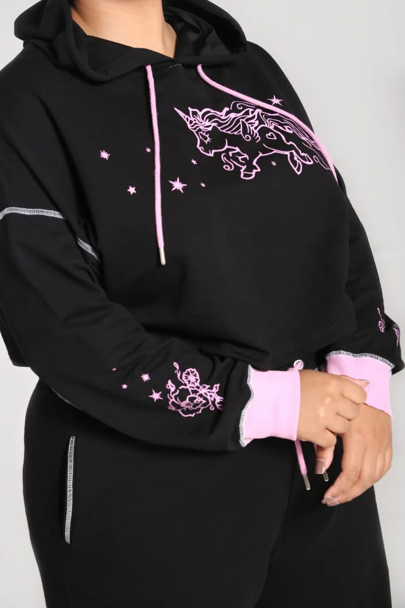 Hell Bunny Star Catcher Hoodie Pink Unicorn - HOODIE ONLY