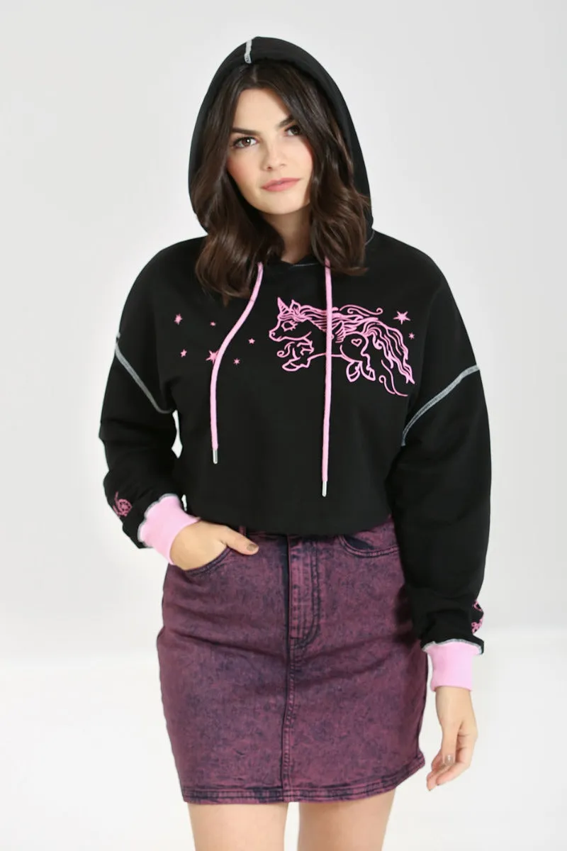 Hell Bunny Star Catcher Hoodie Pink Unicorn - HOODIE ONLY