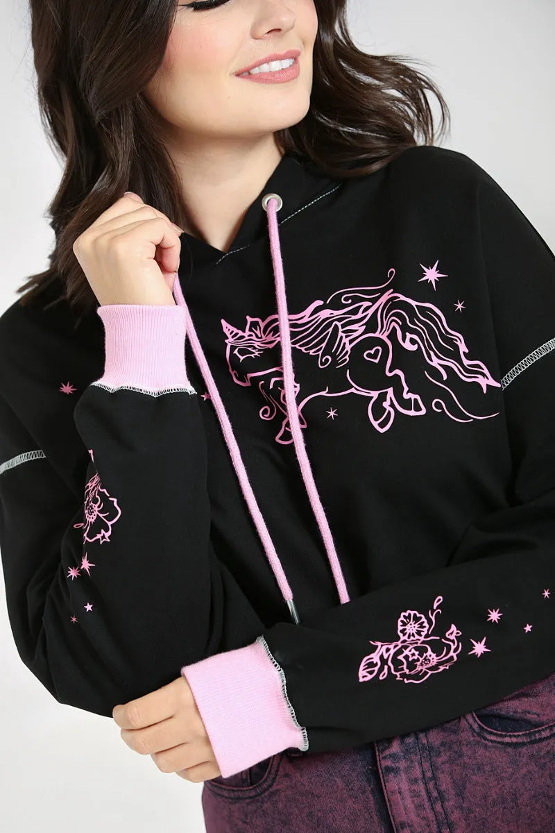 Hell Bunny Star Catcher Hoodie Pink Unicorn - HOODIE ONLY