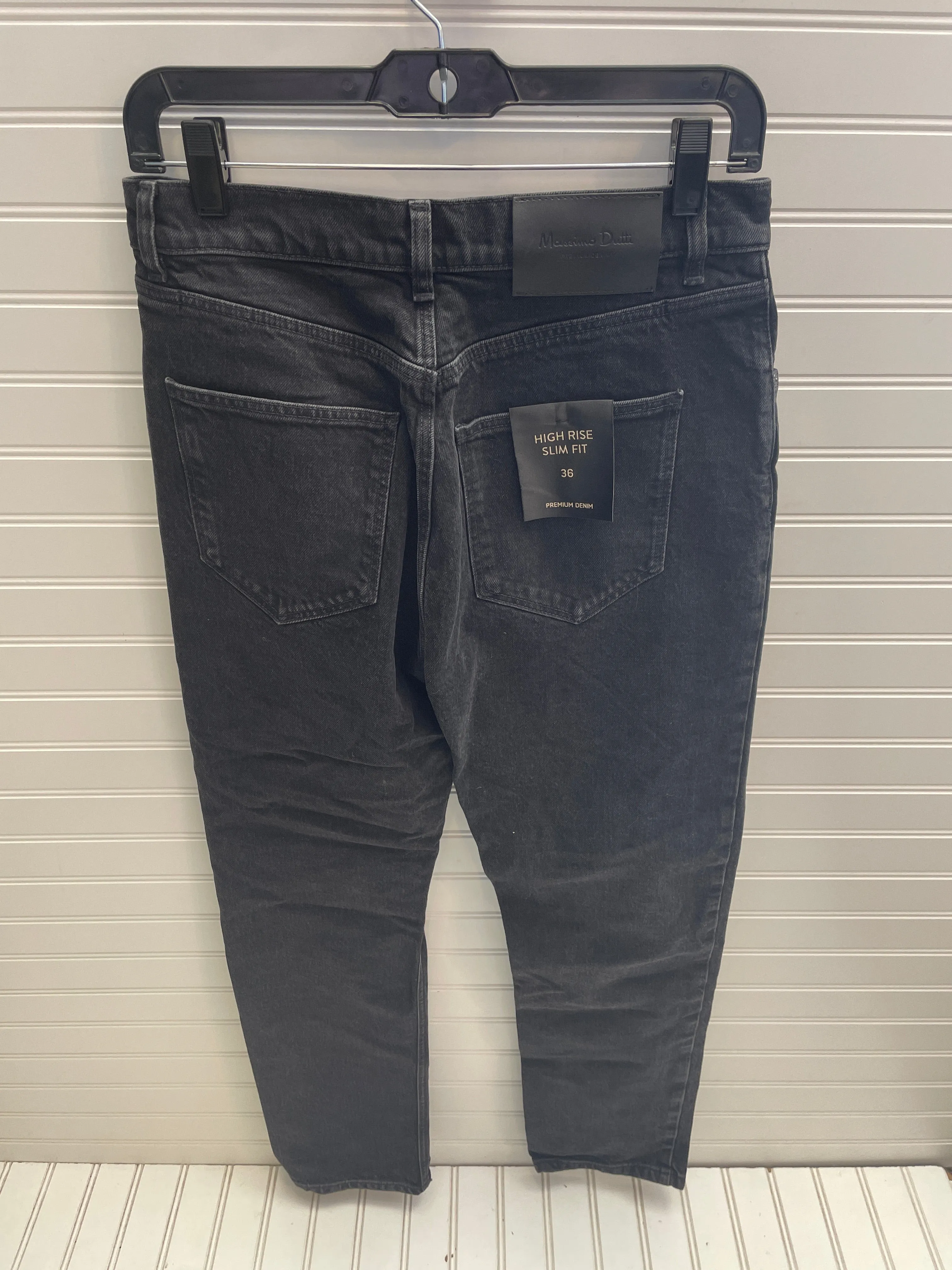 Jeans Straight By Massimo Dutti In Black Denim, Size: 6