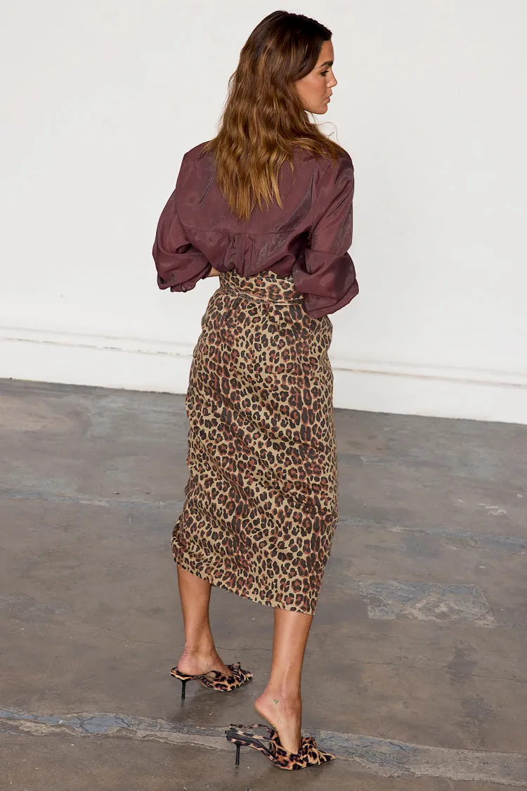 Leopard Lucia Denim Jaspre Skirt