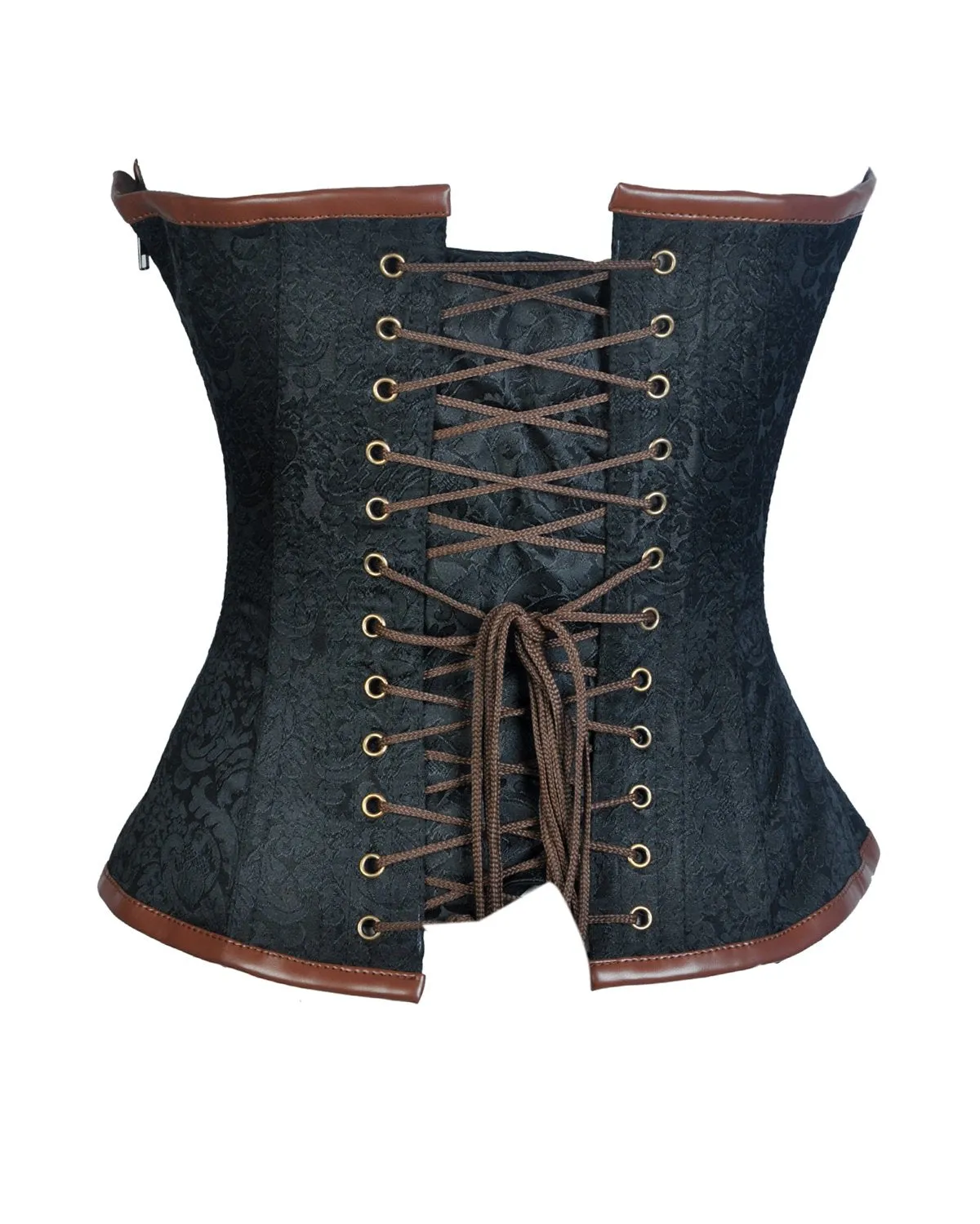 Maurico Brocade & Faux Leather Steampunk Corset