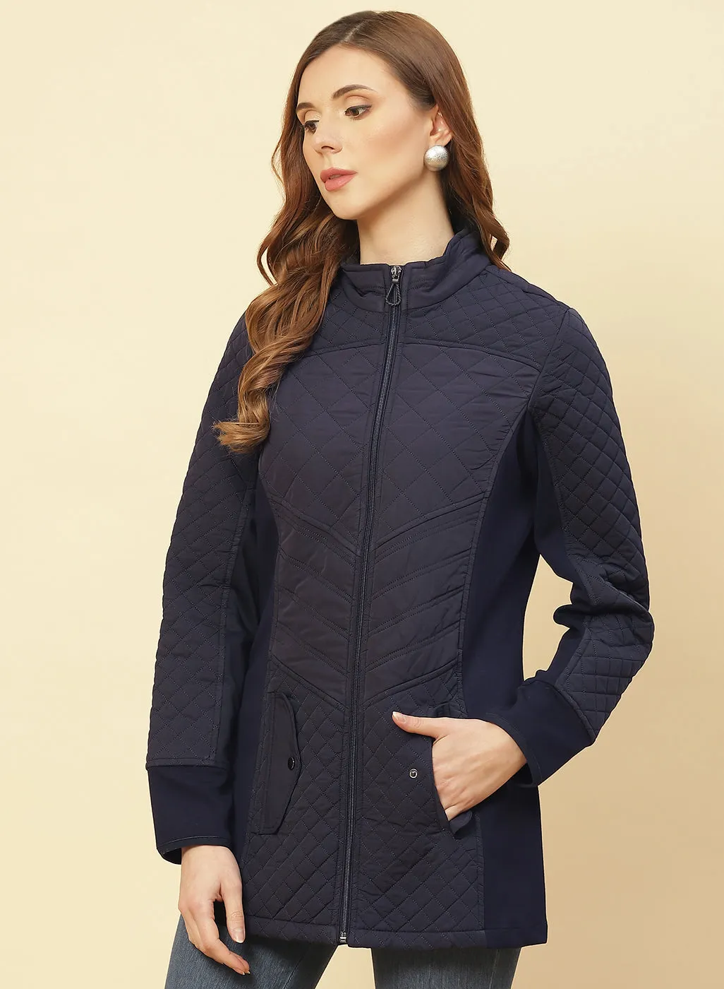 Midnight blue quilted Jacket