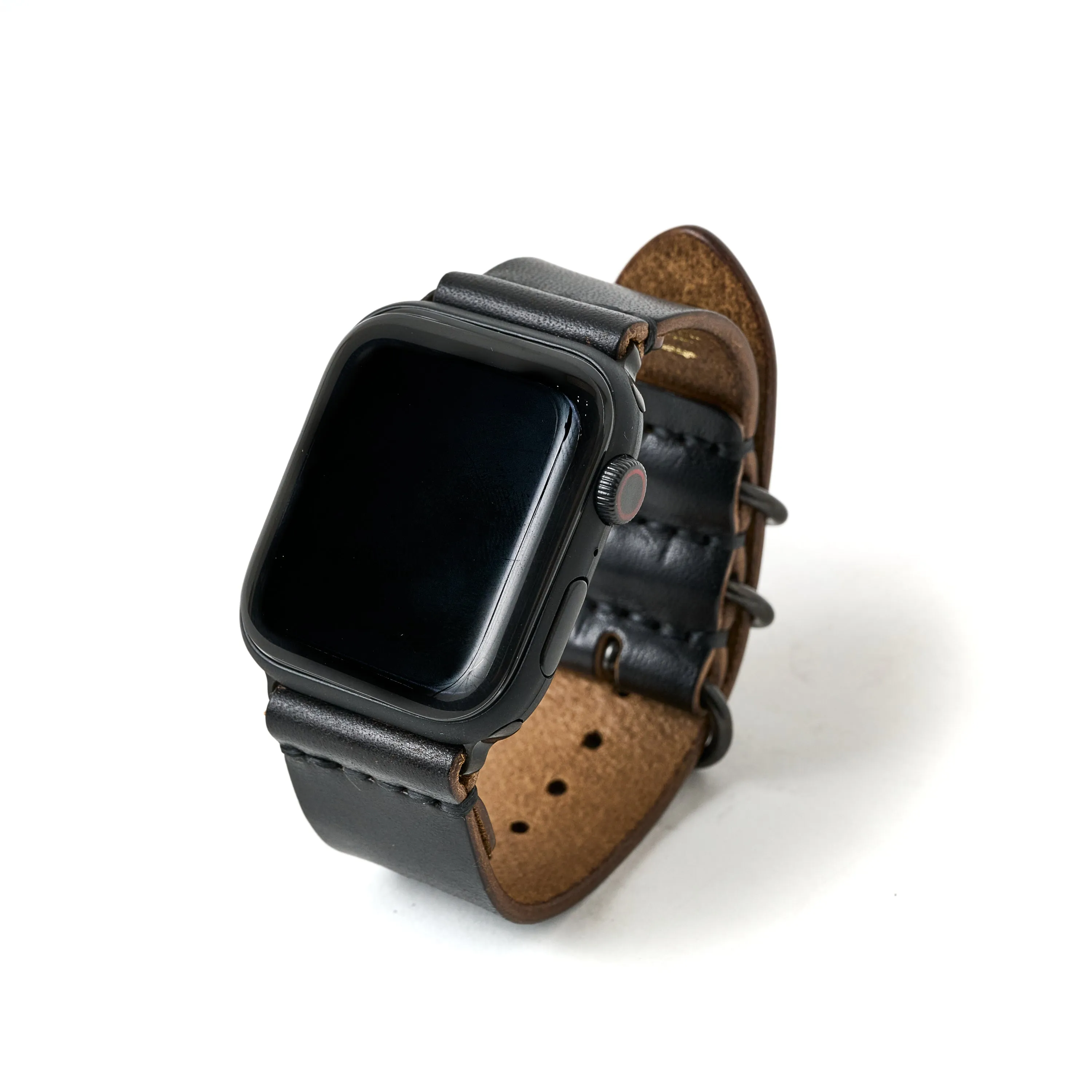 MILITARY STRAP FOR APPLE WATCH (MARYAM_HORSEBUTT_BLACK)