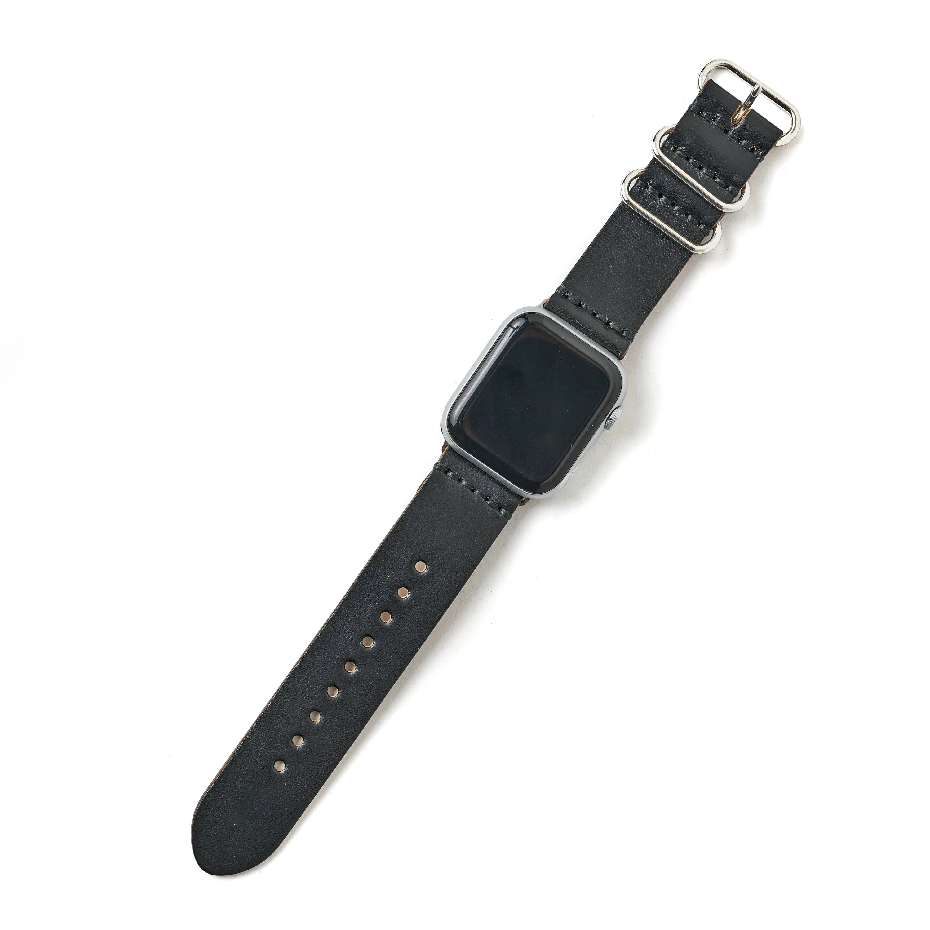 MILITARY STRAP FOR APPLE WATCH (MARYAM_HORSEBUTT_BLACK)