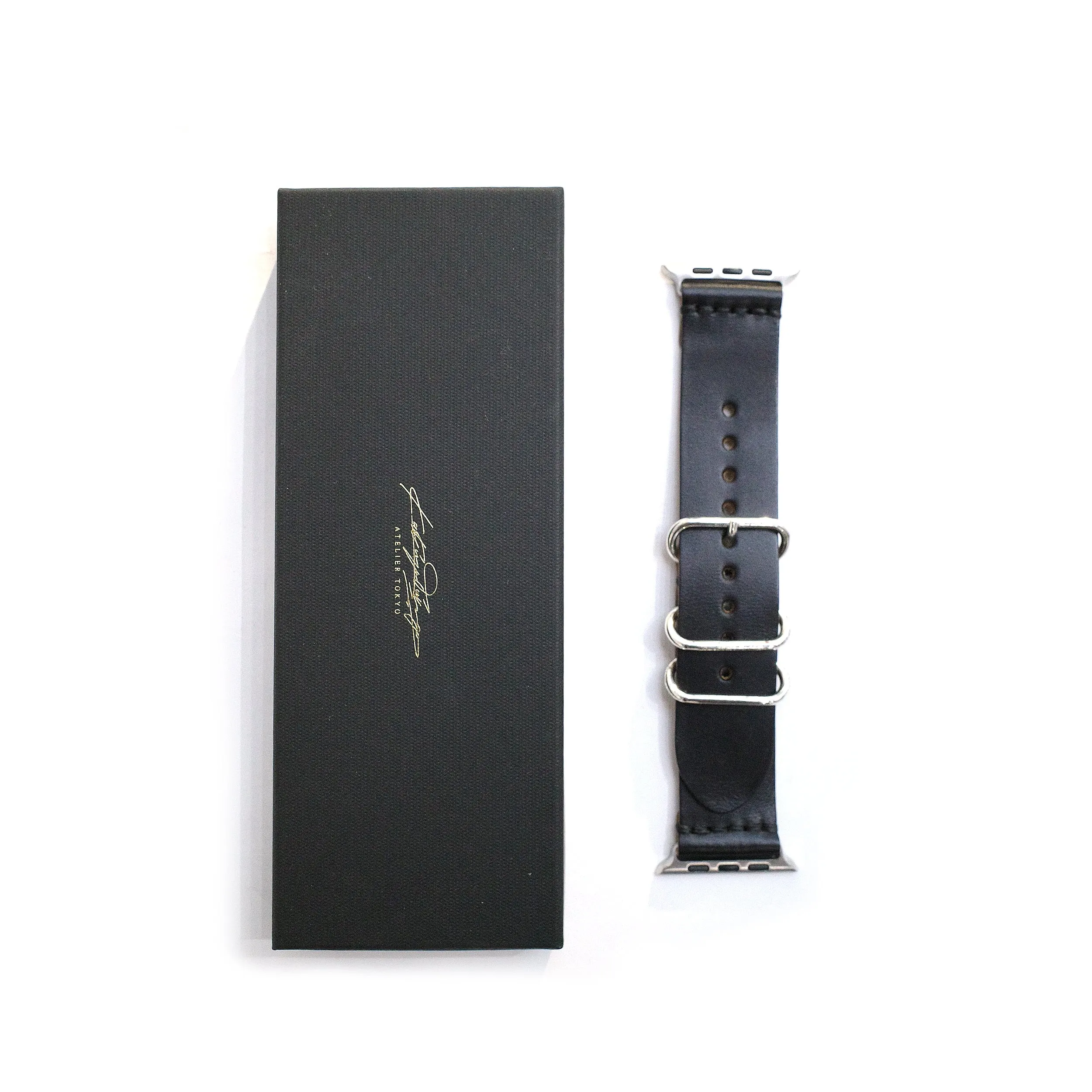 MILITARY STRAP FOR APPLE WATCH (MARYAM_HORSEBUTT_BLACK)