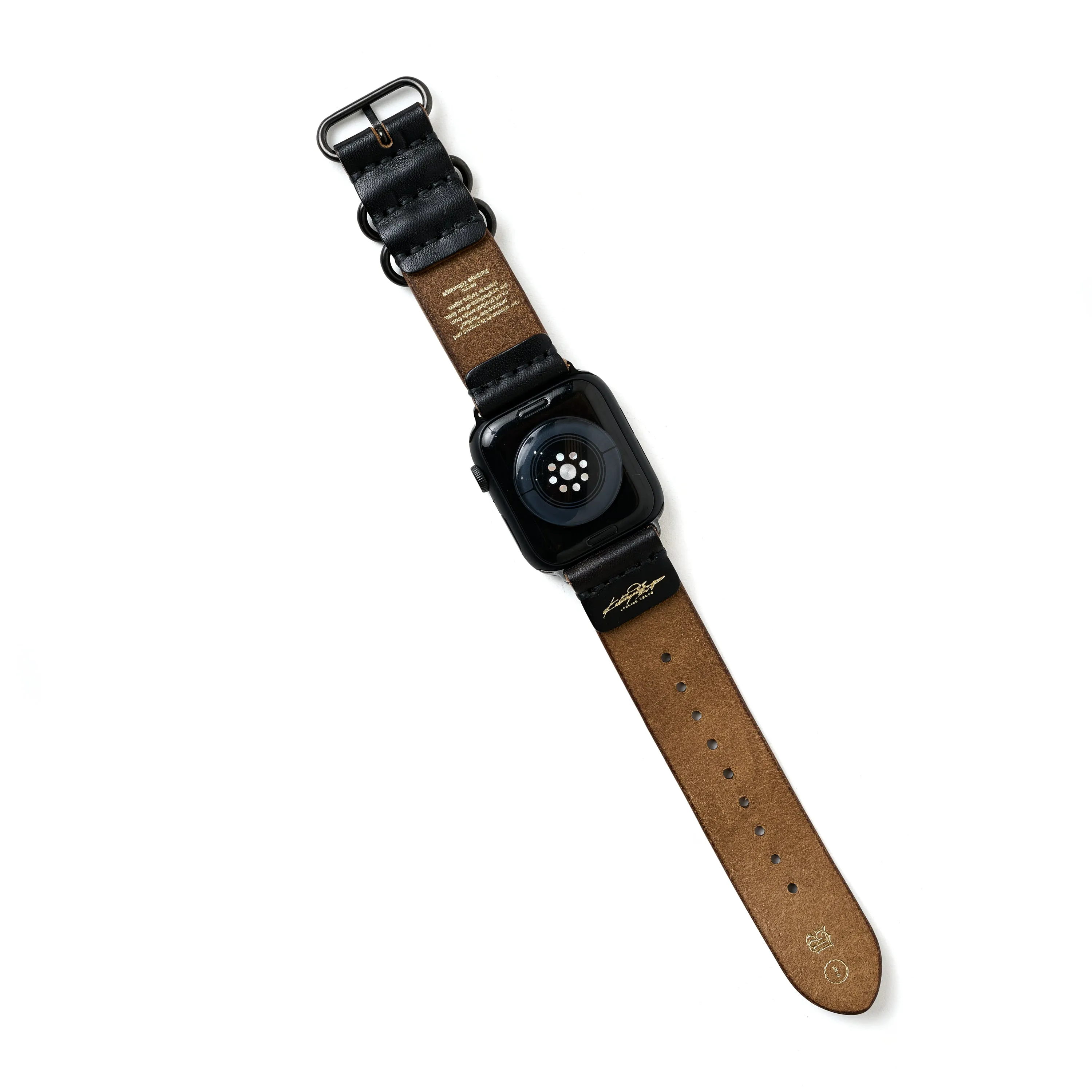 MILITARY STRAP FOR APPLE WATCH (MARYAM_HORSEBUTT_BLACK)