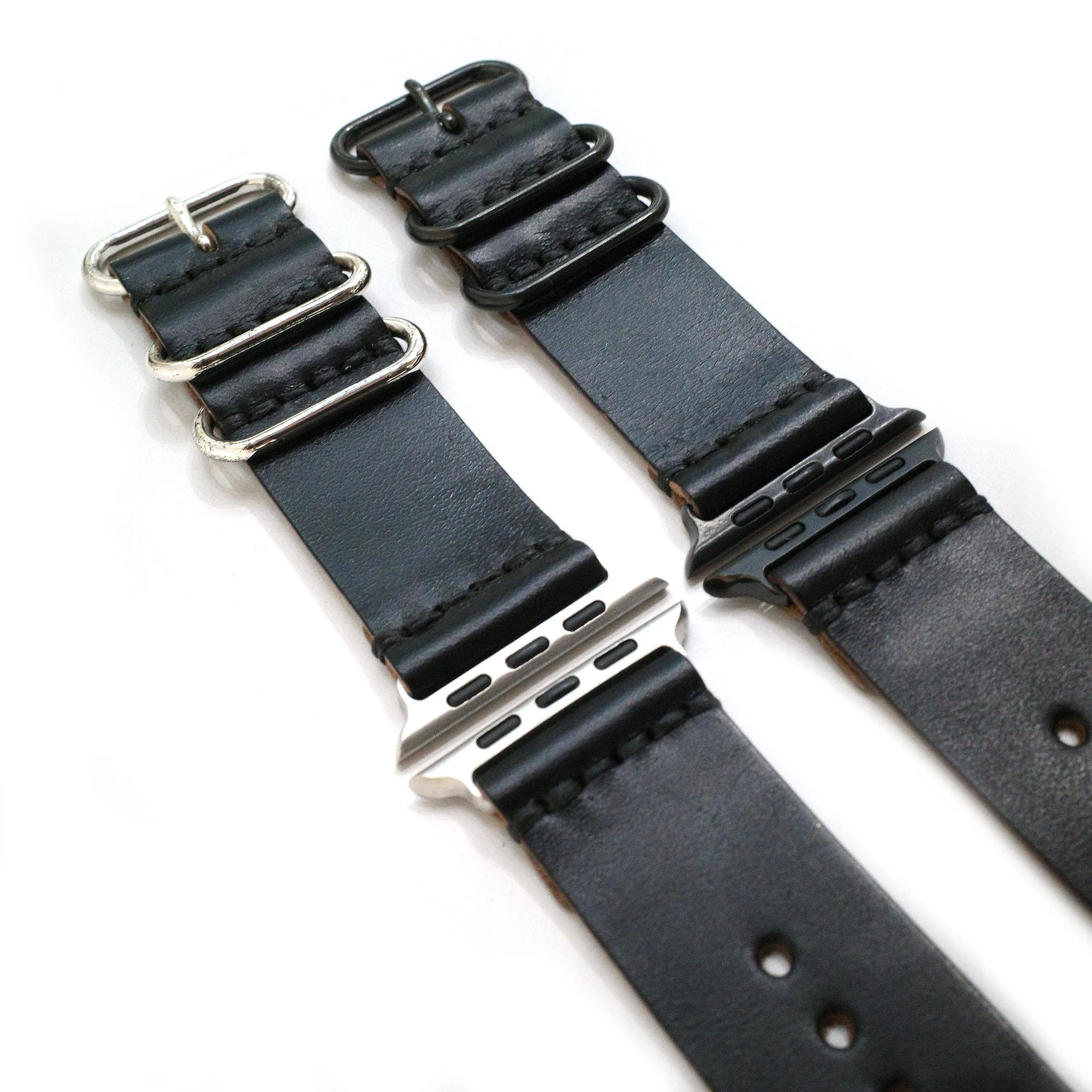 MILITARY STRAP FOR APPLE WATCH (MARYAM_HORSEBUTT_BLACK)