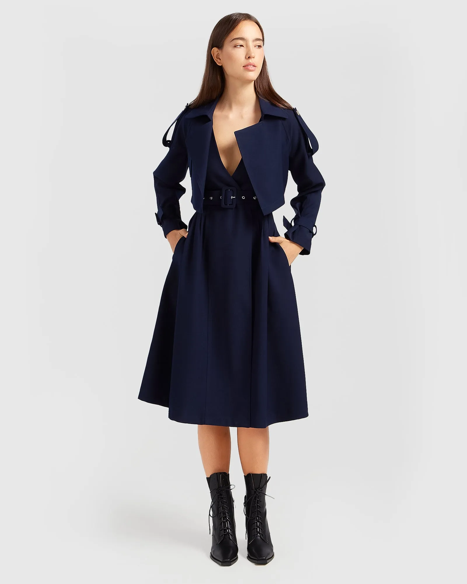 Miss Independence Midi Dress - Navy