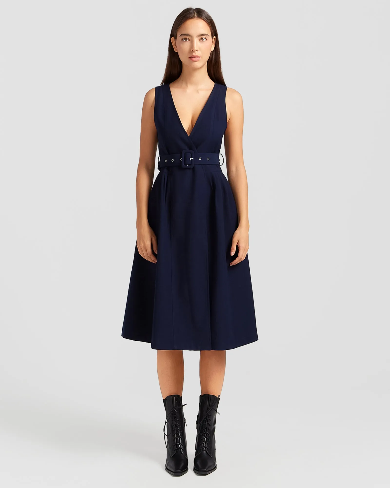 Miss Independence Midi Dress - Navy