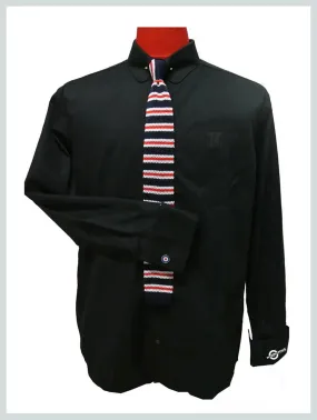 Penny Pin Collar Shirt - Black Shirt for Men