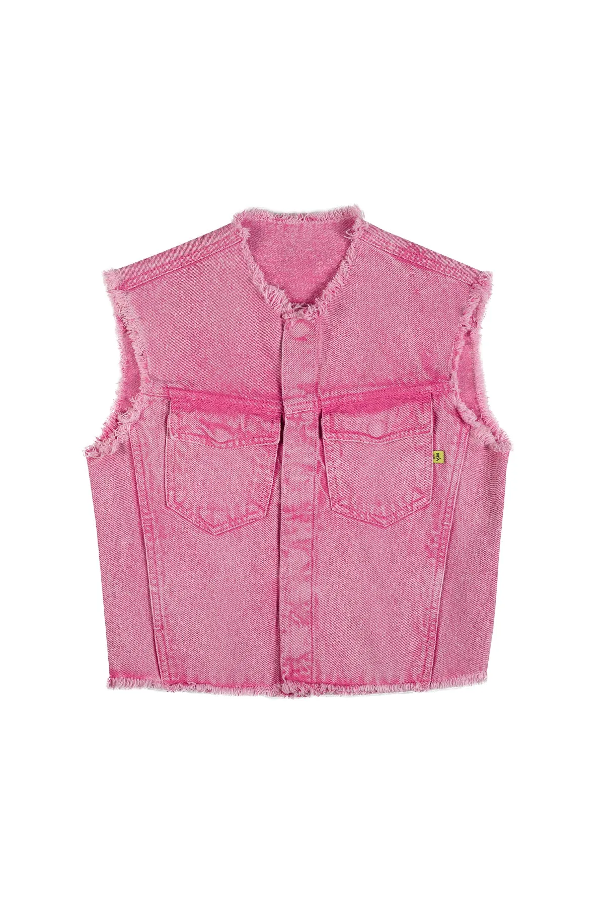 PINK COLLARLESS VEST