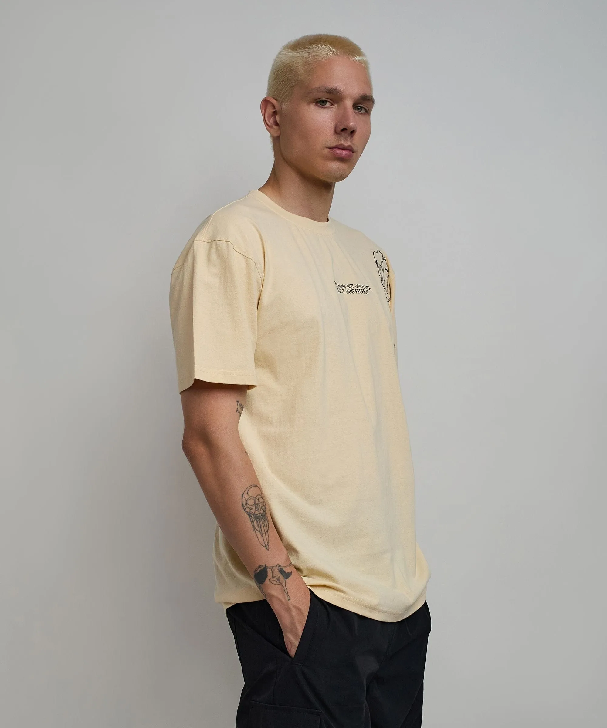 Respect Embroidered Short Sleeve Tee - Khaki